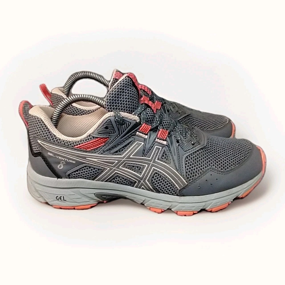 Asics Gel-Venture 8 Womens Trail Running Shoes Grey Coral 1012A708 Size 9